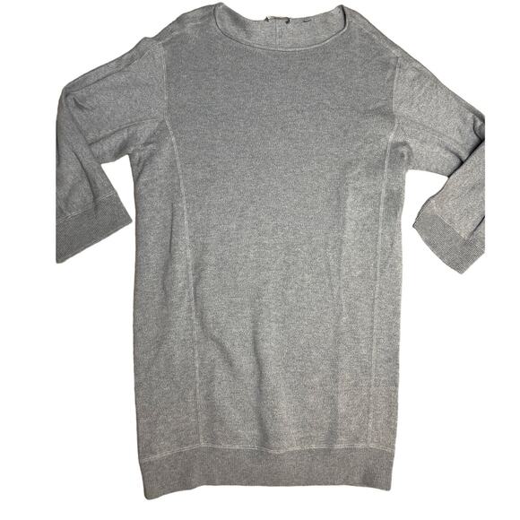 VINCE Trouvé Light Gray Boat Neck 3/4 Wide Sleeves Sweater Dress Size Medium - Picture 2 of 8